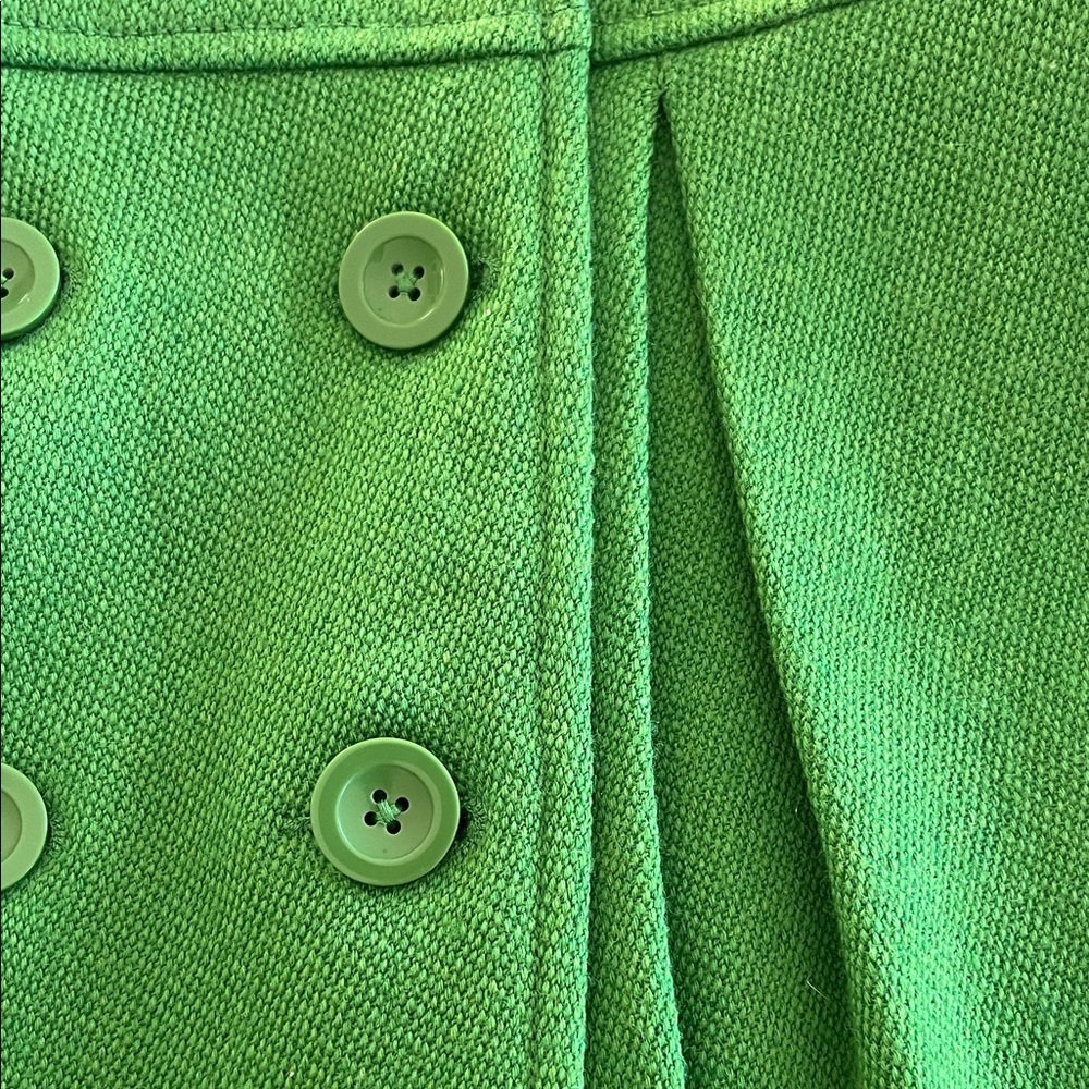 Gap Girls Wool Blend Pea Coat L Apple Green Peter Pan Collar Retro - Picture 5 of 11